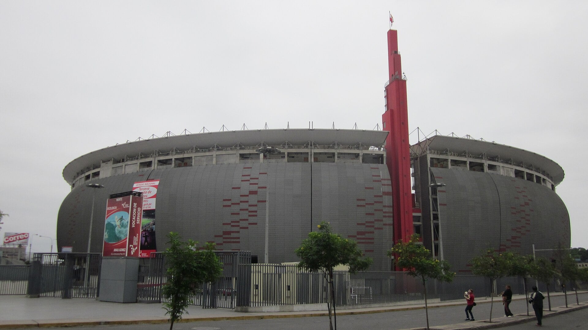 The Estadio Nacional in central Lima, Peru, seen from the street