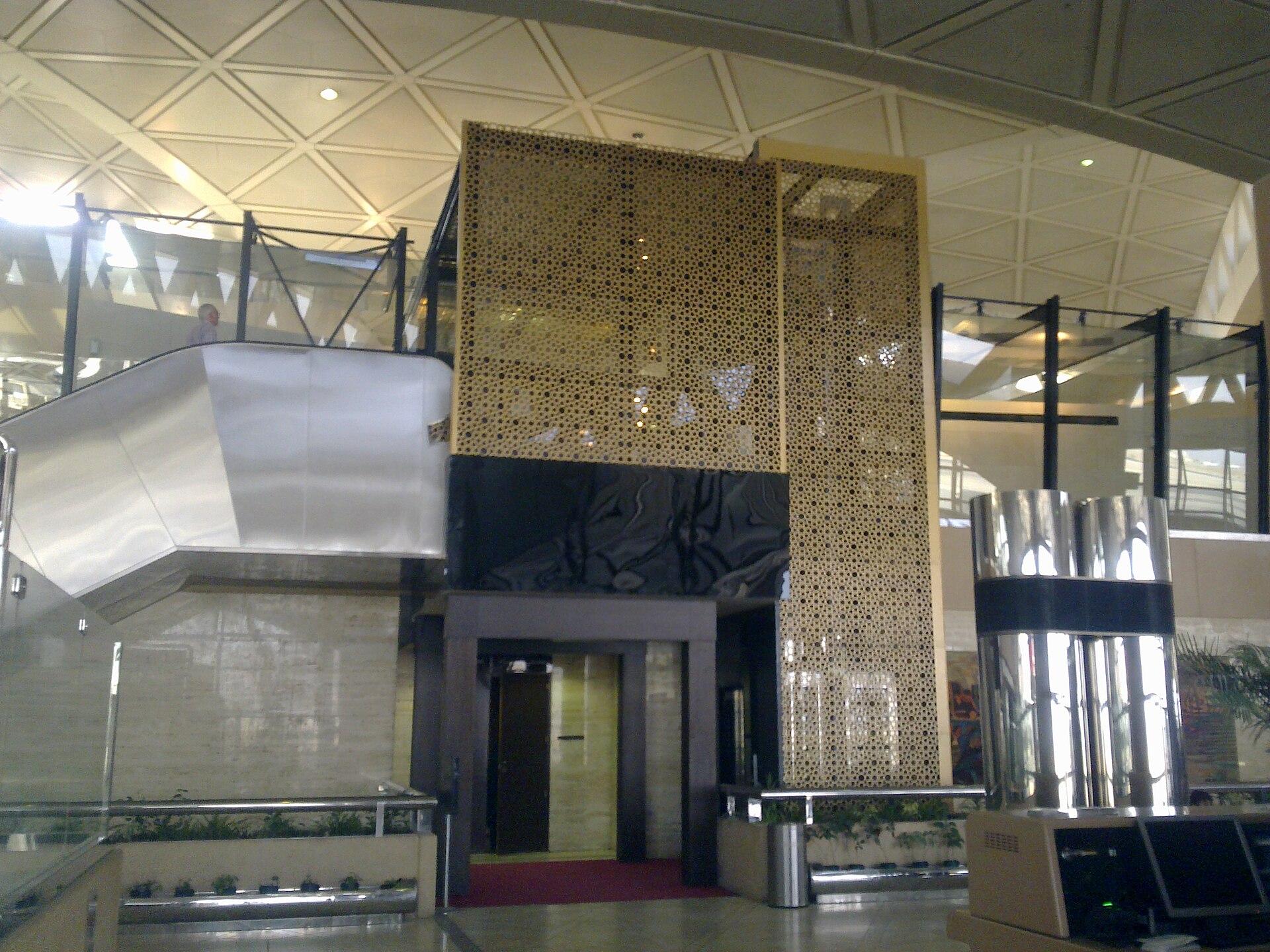 Departure hall interior at King Khalid International Airport in Riyadh