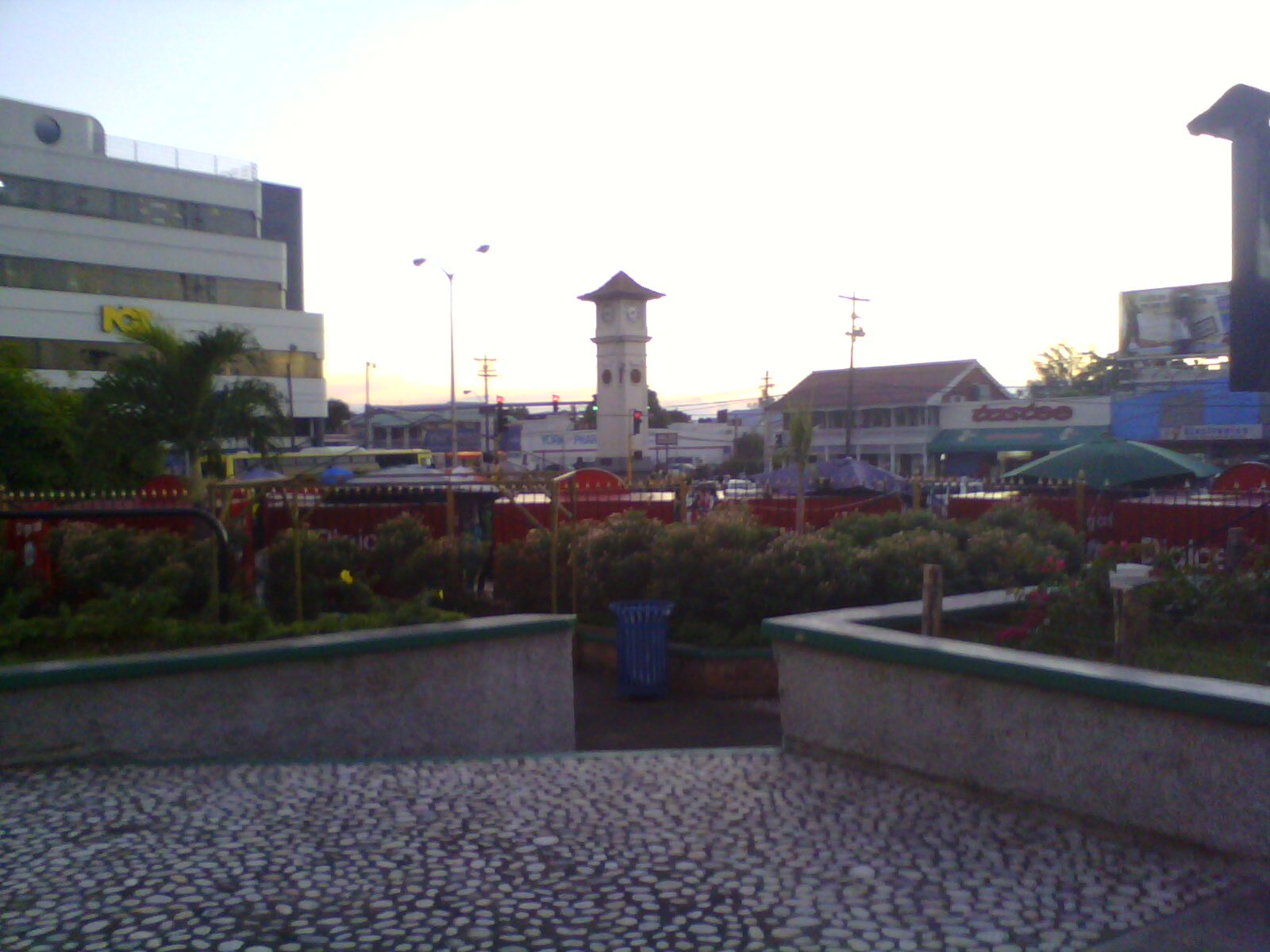 The clock tower at Half Way Tree in Kingston, Jamaica