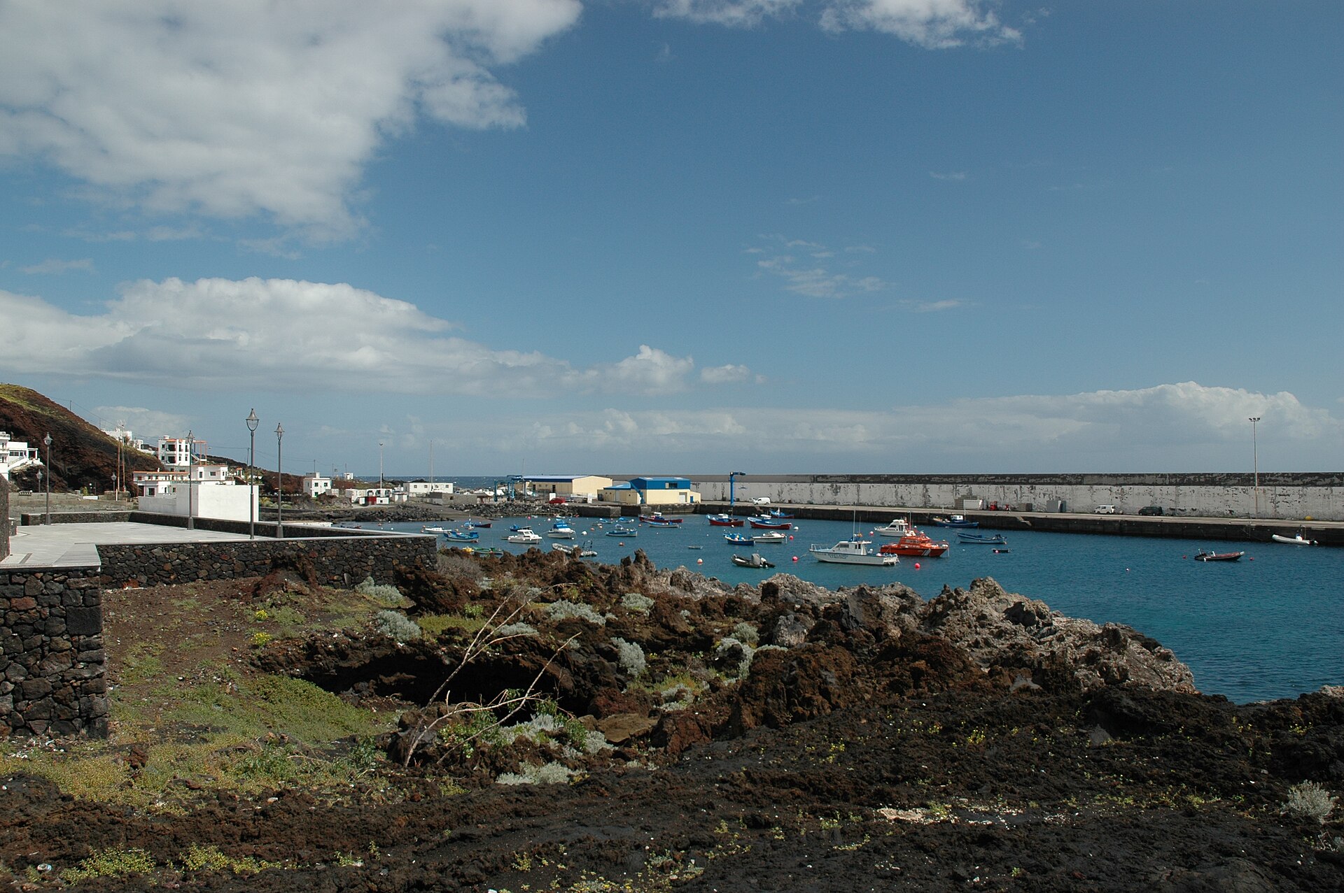 Boats moored in the harbour of La Restinga, El Hierro, Canary Islands