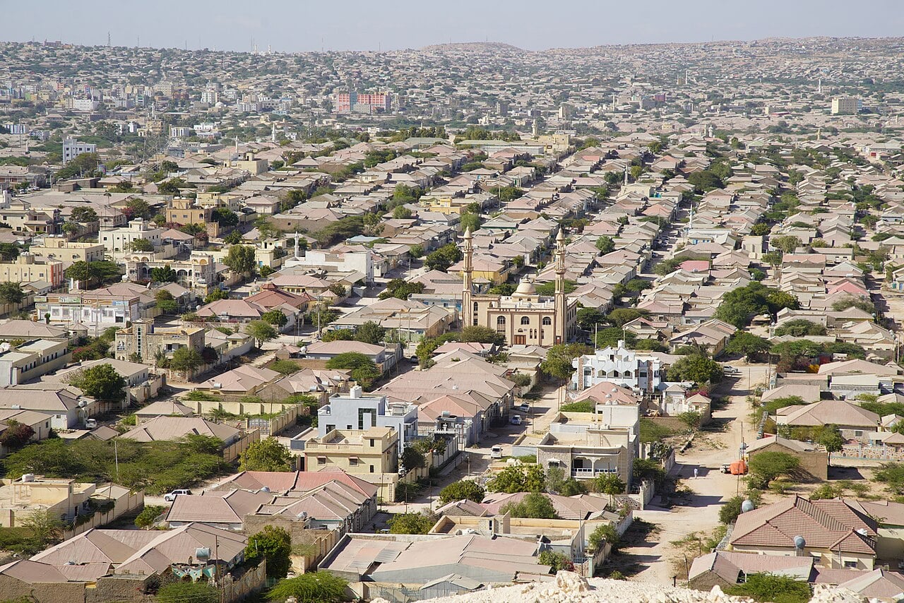 Rooftops and a mosque in Hargeisa, the capital of Somaliland