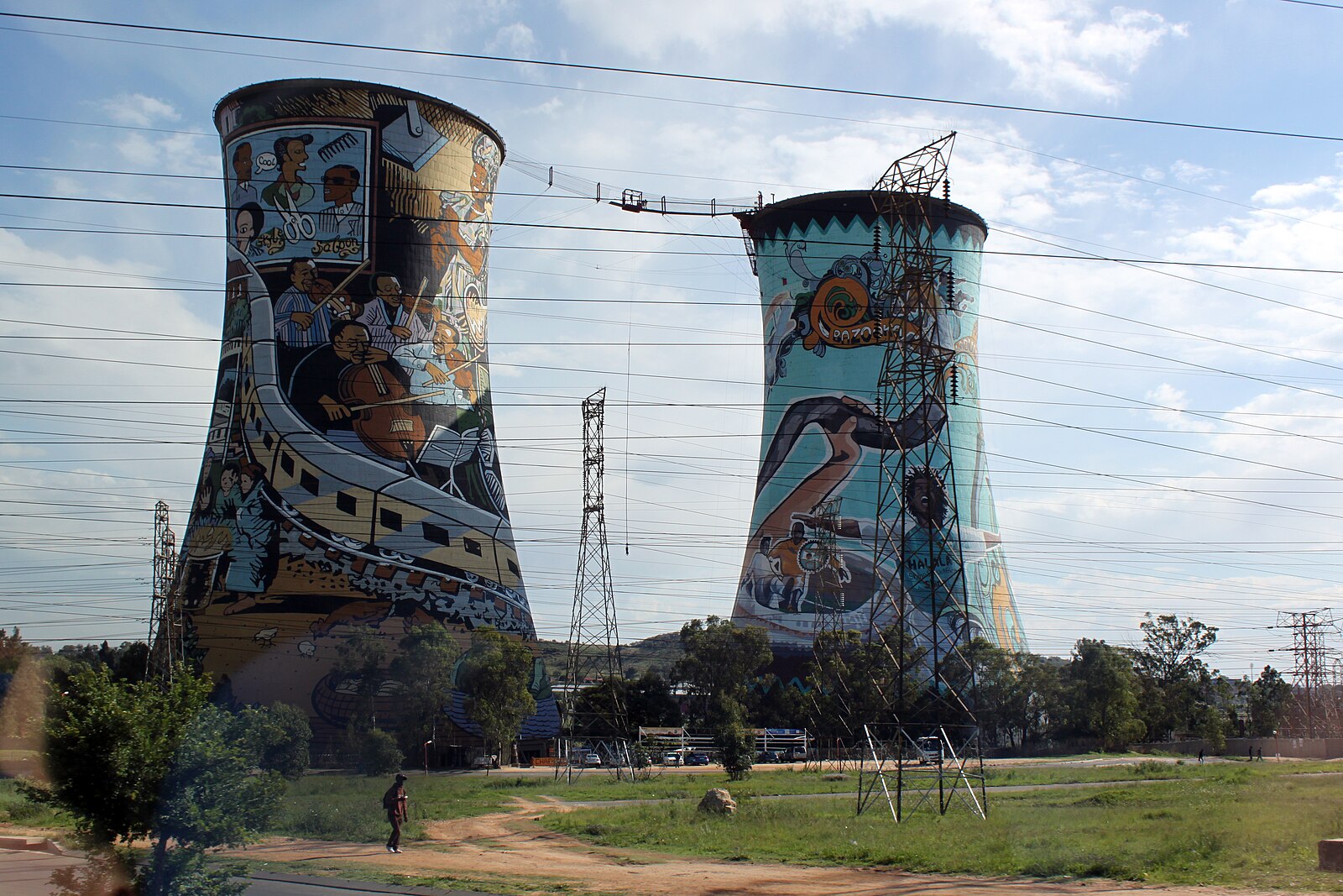 South Africa population in Gauteng: the painted cooling towers of the former Orlando Power Station in Soweto