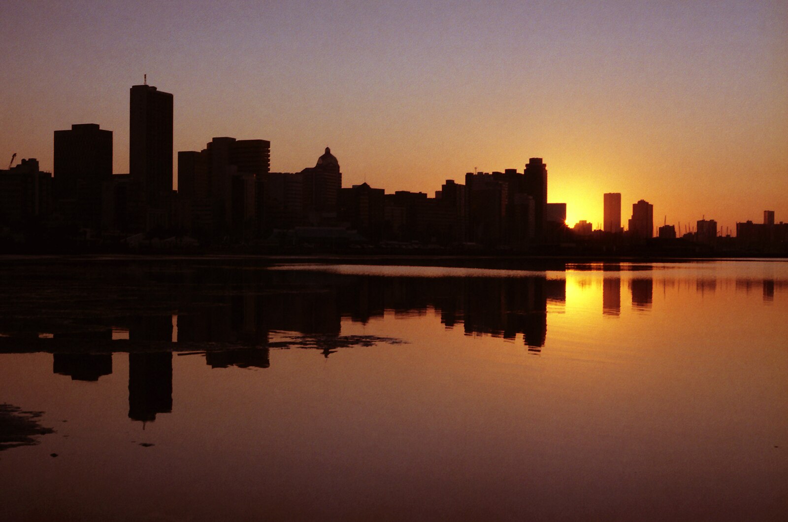 Durban skyline at sunrise, the main city of KwaZulu-Natal, a province central to South Africa power