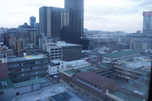 Downtown Johannesburg office towers seen from above