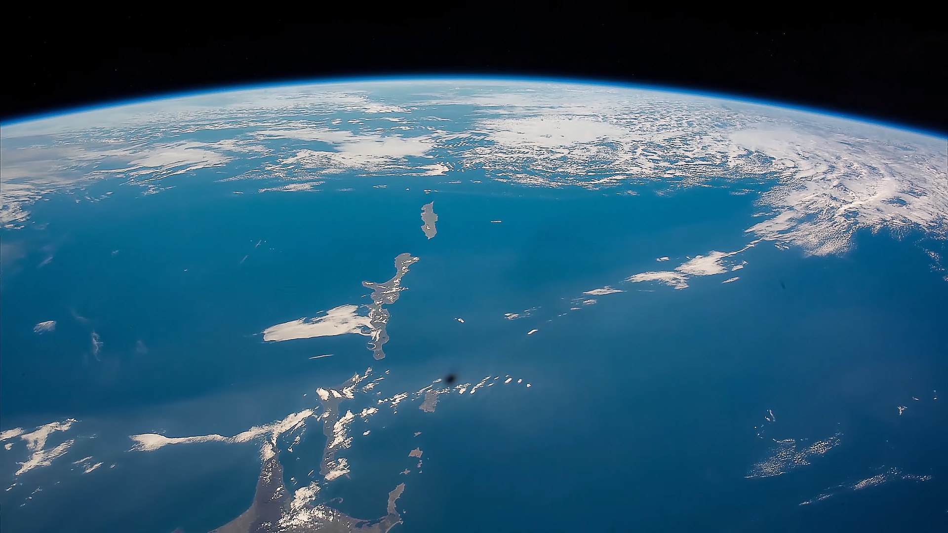 The southern Kuril Islands and northeastern Hokkaido seen from the International Space Station over the Pacific Ocean