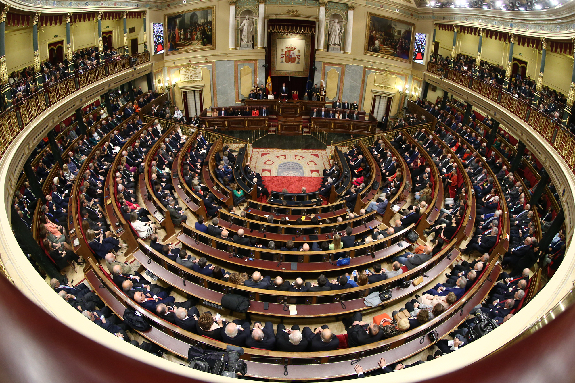 The chamber of the Congress of Deputies in Madrid during a full session