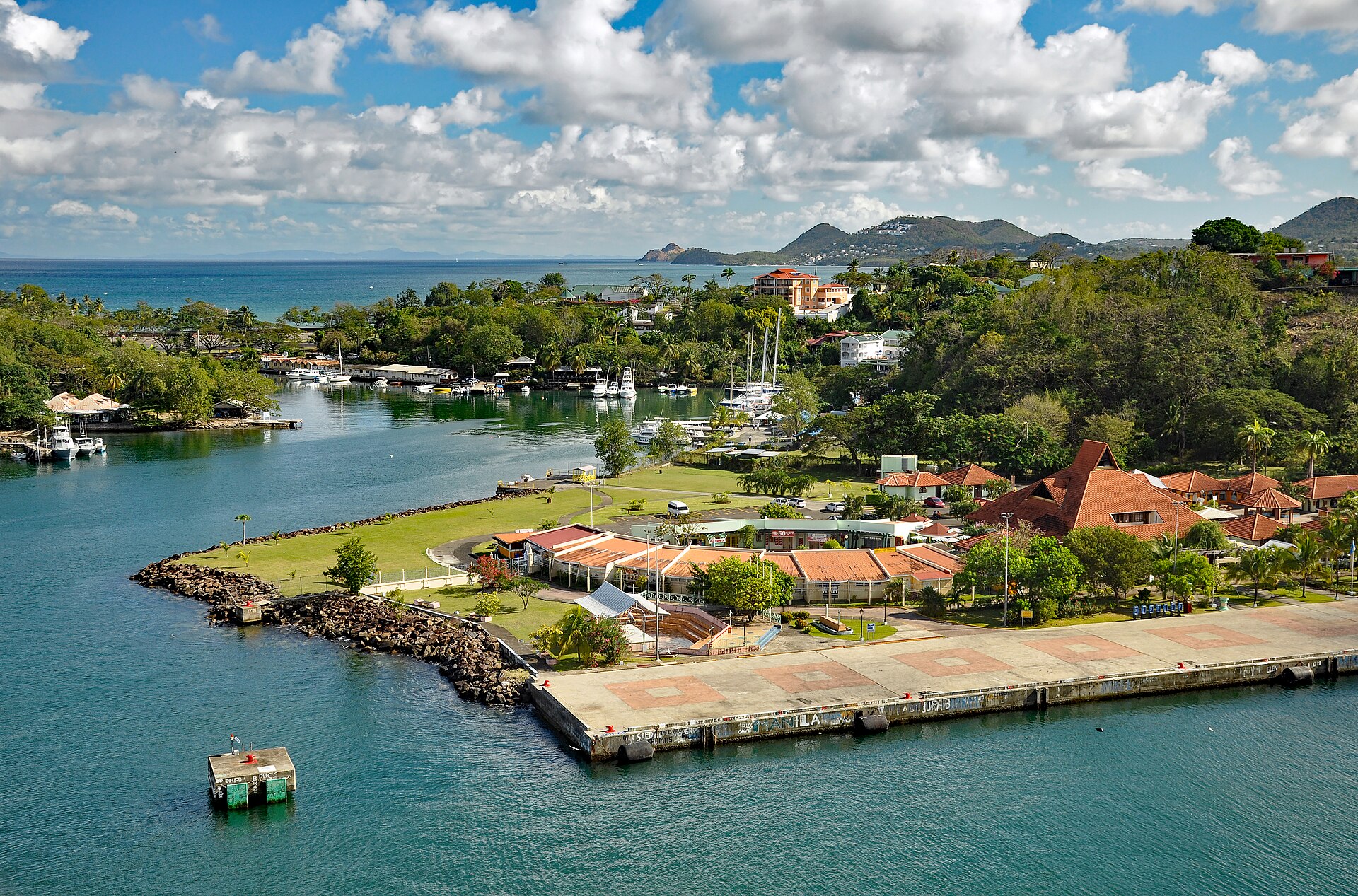 Castries harbour and cruise pier, Saint Lucia