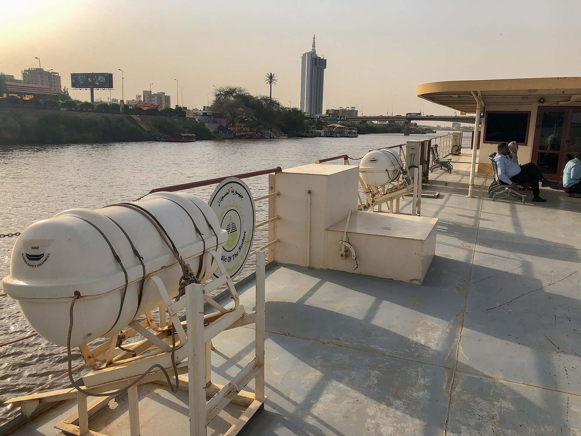 The Blue Nile with the Khartoum skyline in the background, Sudan