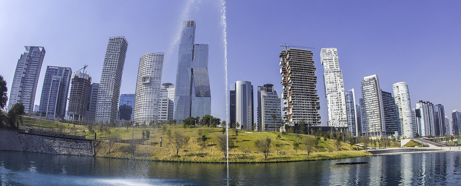 Skyline of the Santa Fe district in western Mexico City