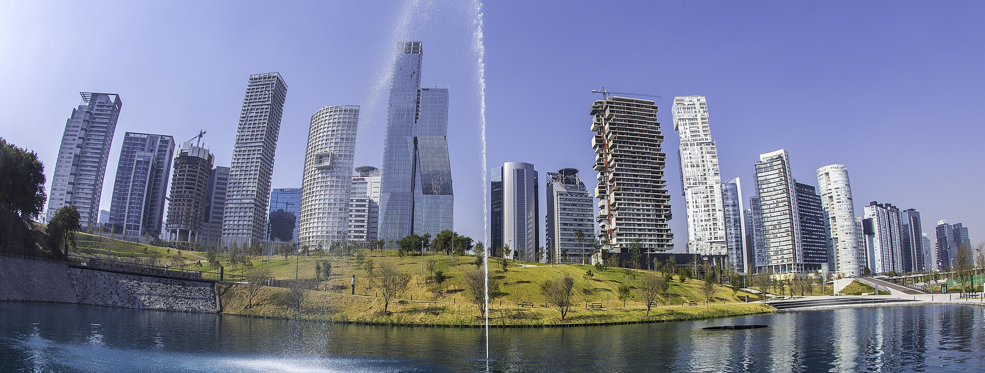 Skyline of the Santa Fe district in western Mexico City