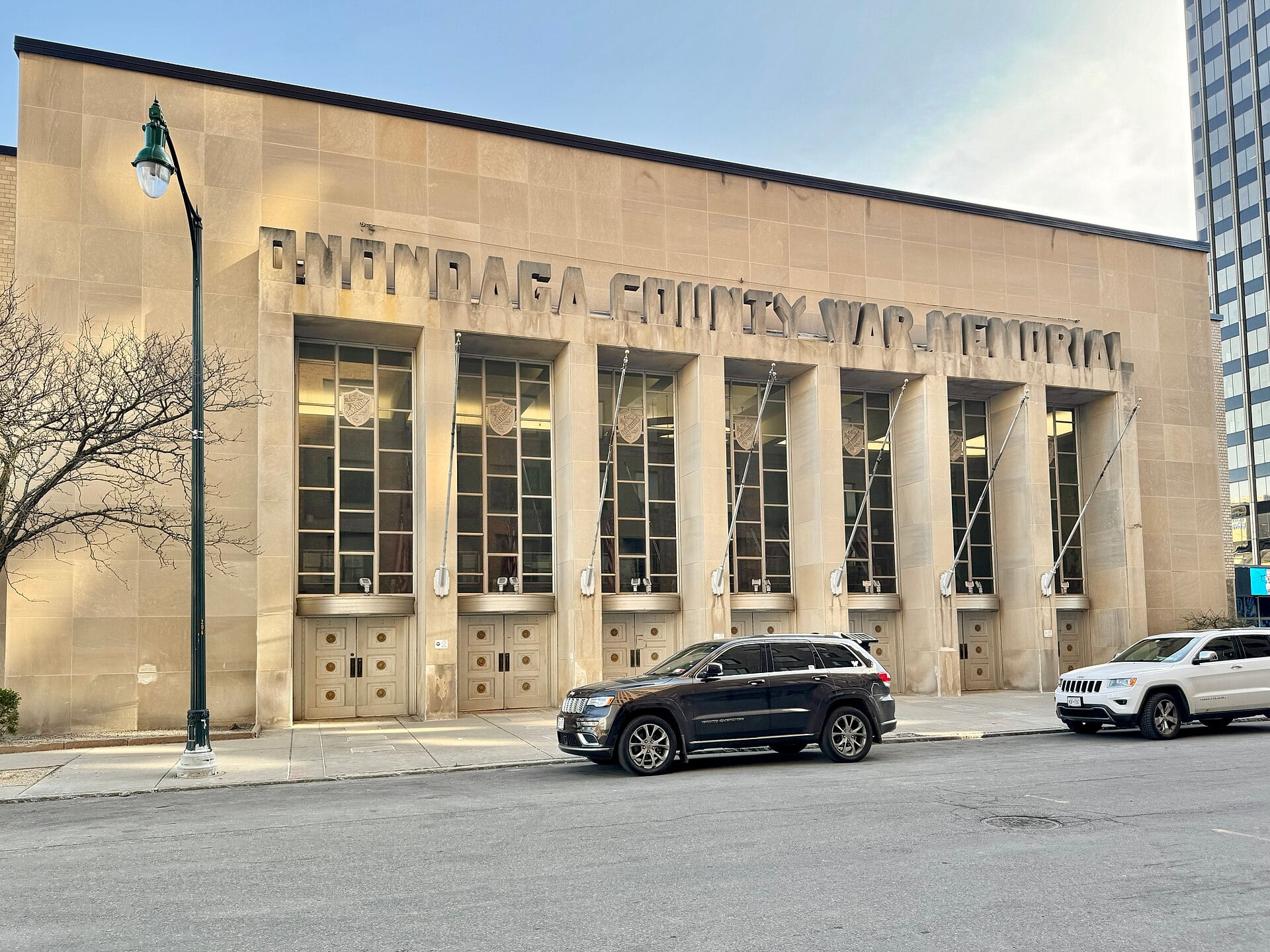 Onondaga County War Memorial building in downtown Syracuse, New York