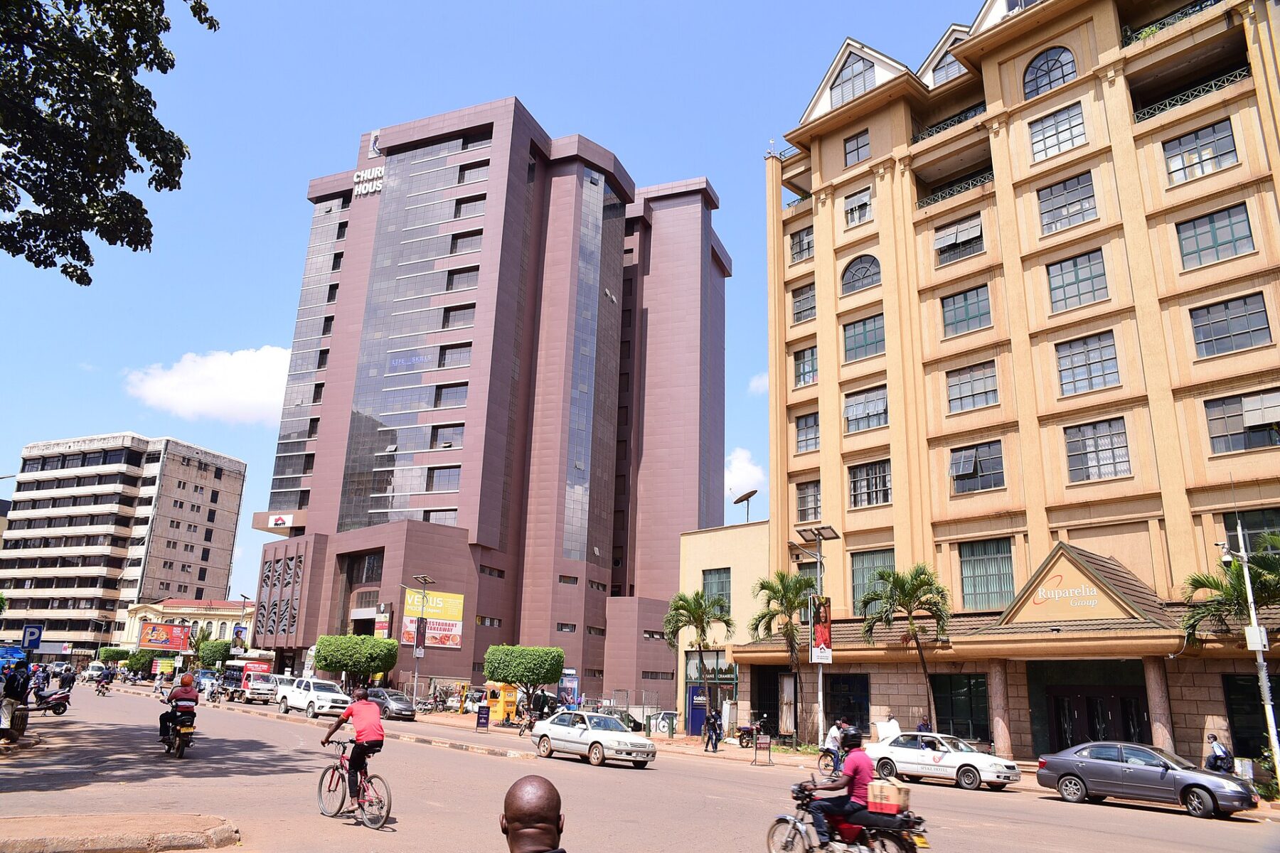 Church House and office buildings on Kampala Road in central Kampala, Uganda