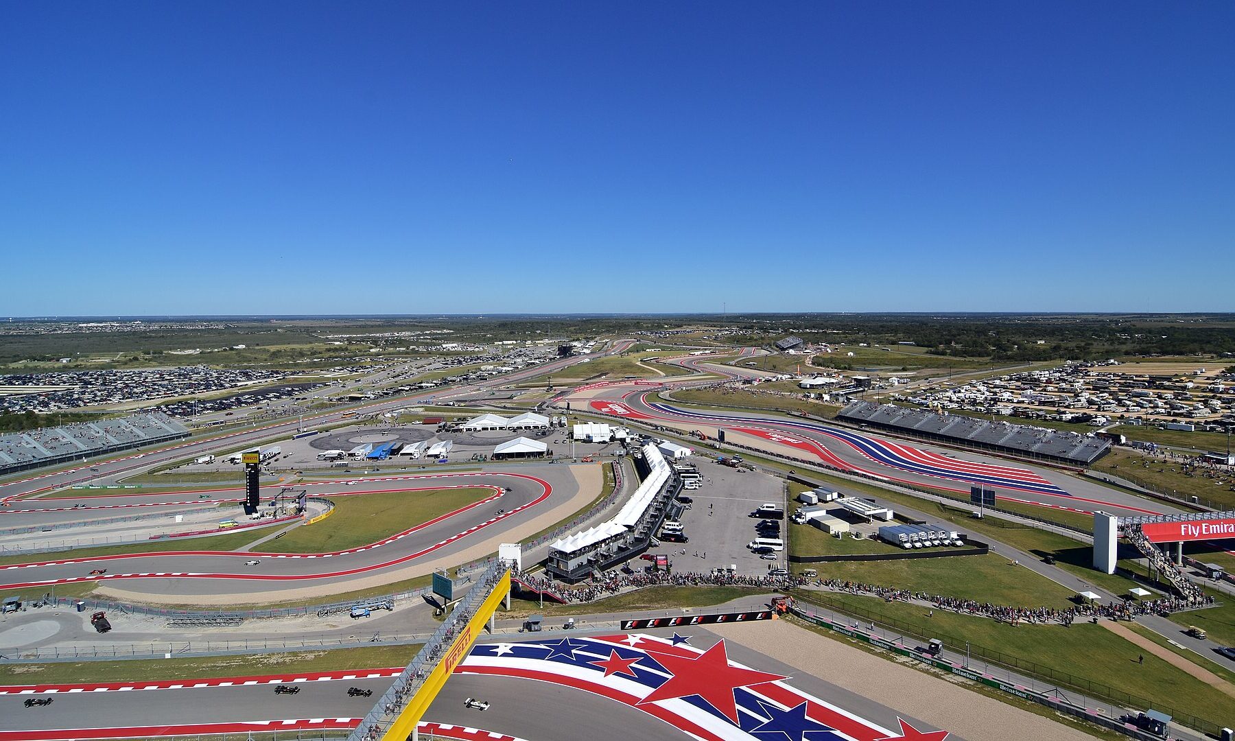 View from the tower over the Circuit of The Americas near Austin, Texas