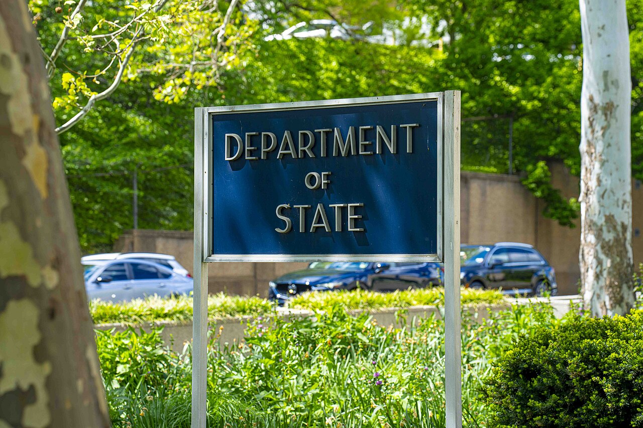 Department of State sign outside the Harry S. Truman Building in Washington