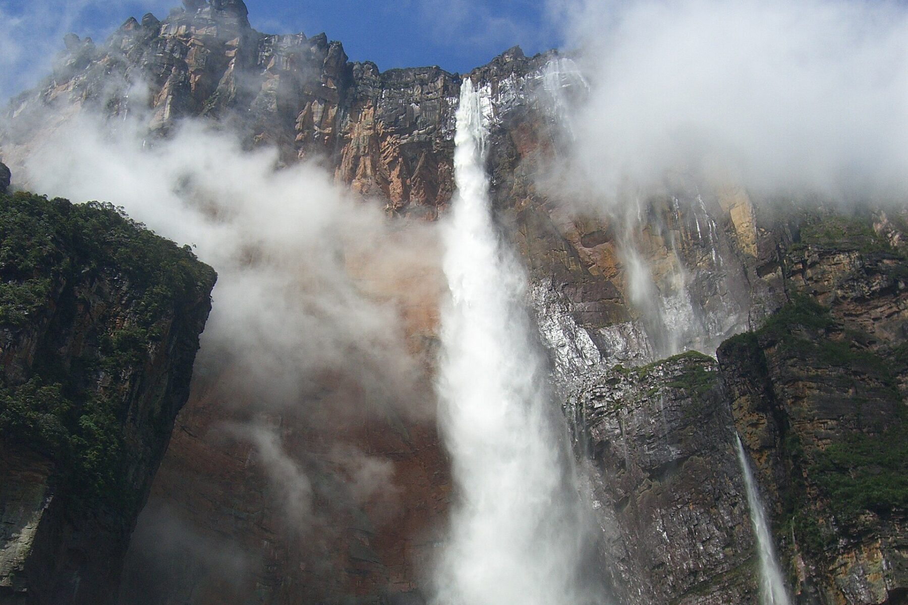 Angel Falls dropping from a tepui in Canaima National Park, Venezuela