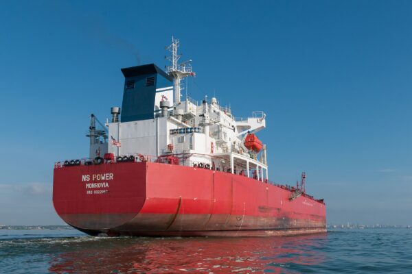 Venezuela resources: an oil tanker on Lake Maracaibo