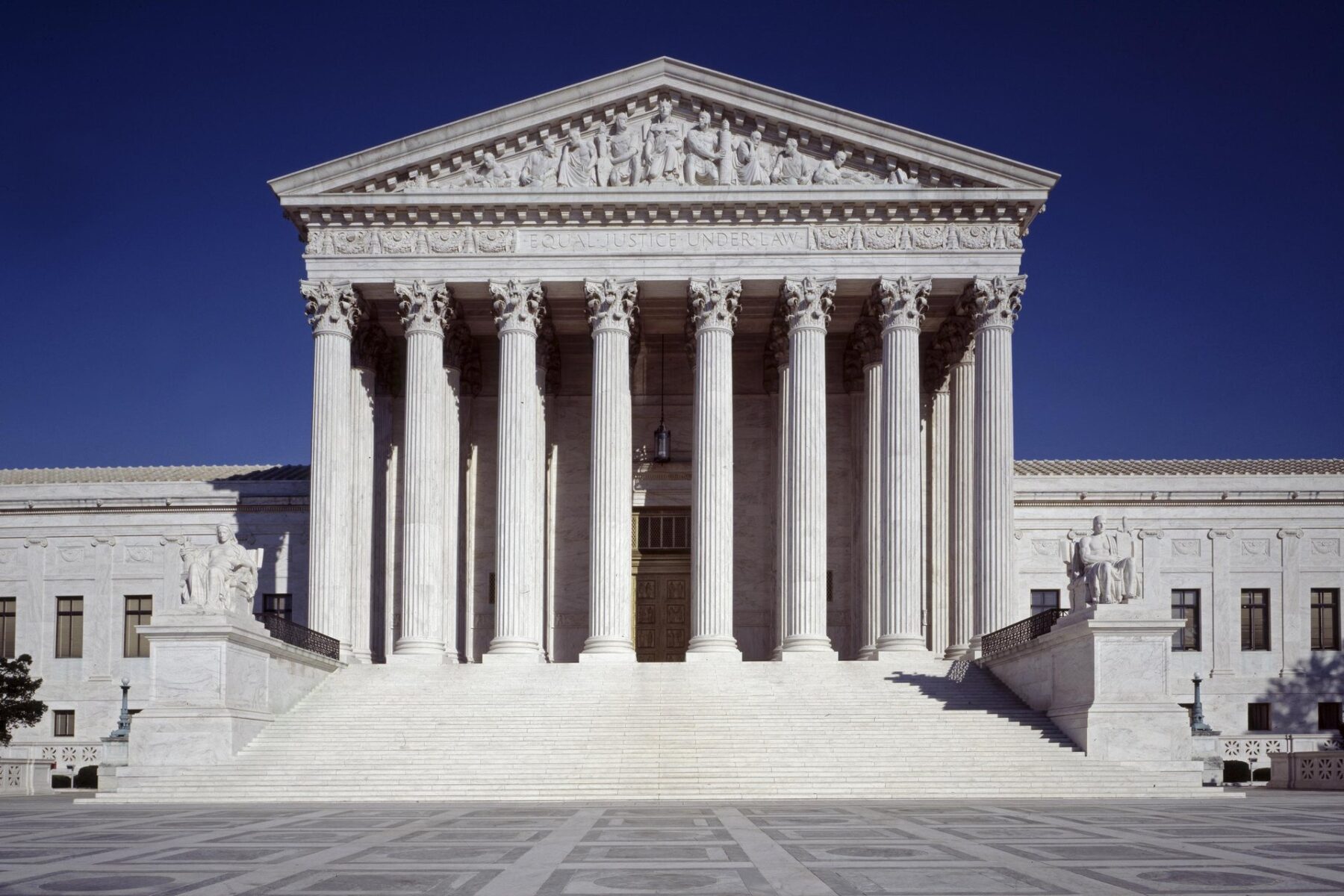 The west front of the US Supreme Court building in Washington, D.C.