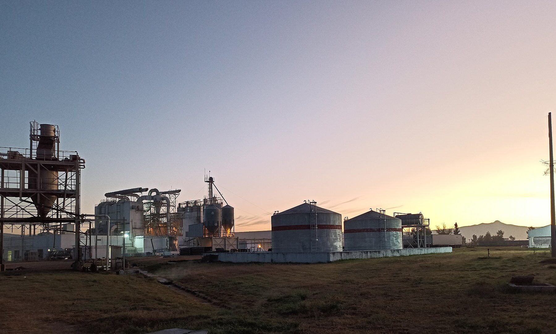 An industrial plant at dawn in the Bajío industrial corridor at Silao, Guanajuato, Mexico