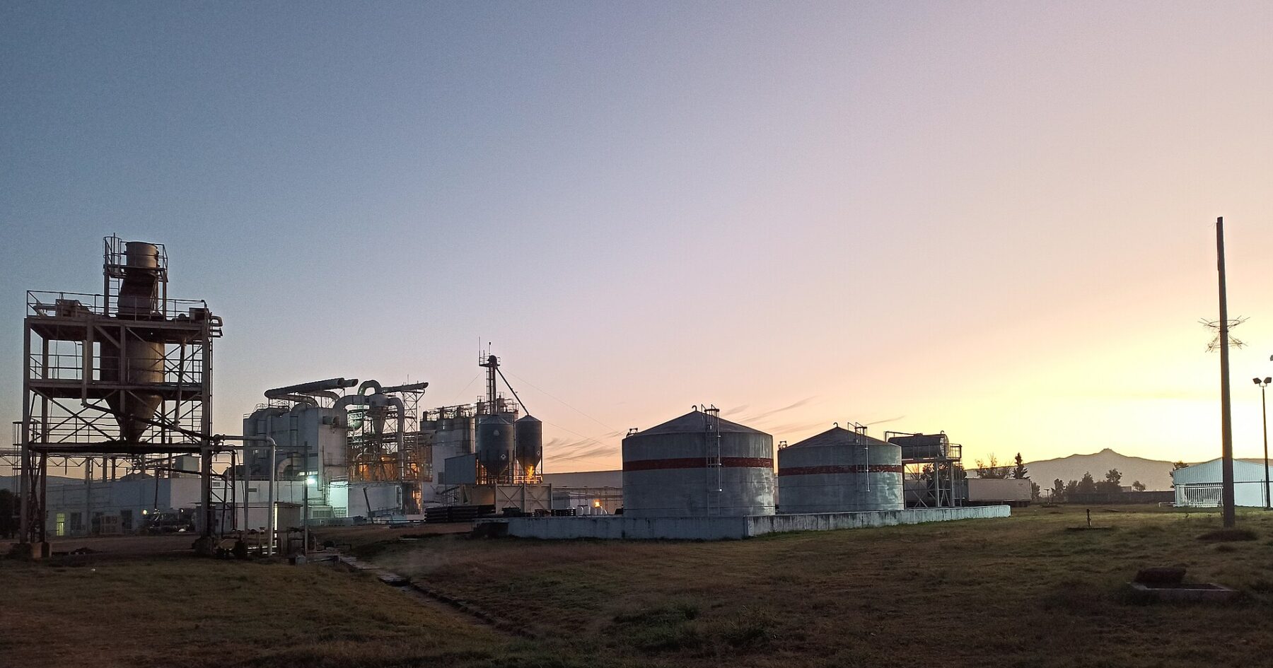 An industrial plant at dawn in the Bajío industrial corridor at Silao, Guanajuato, Mexico
