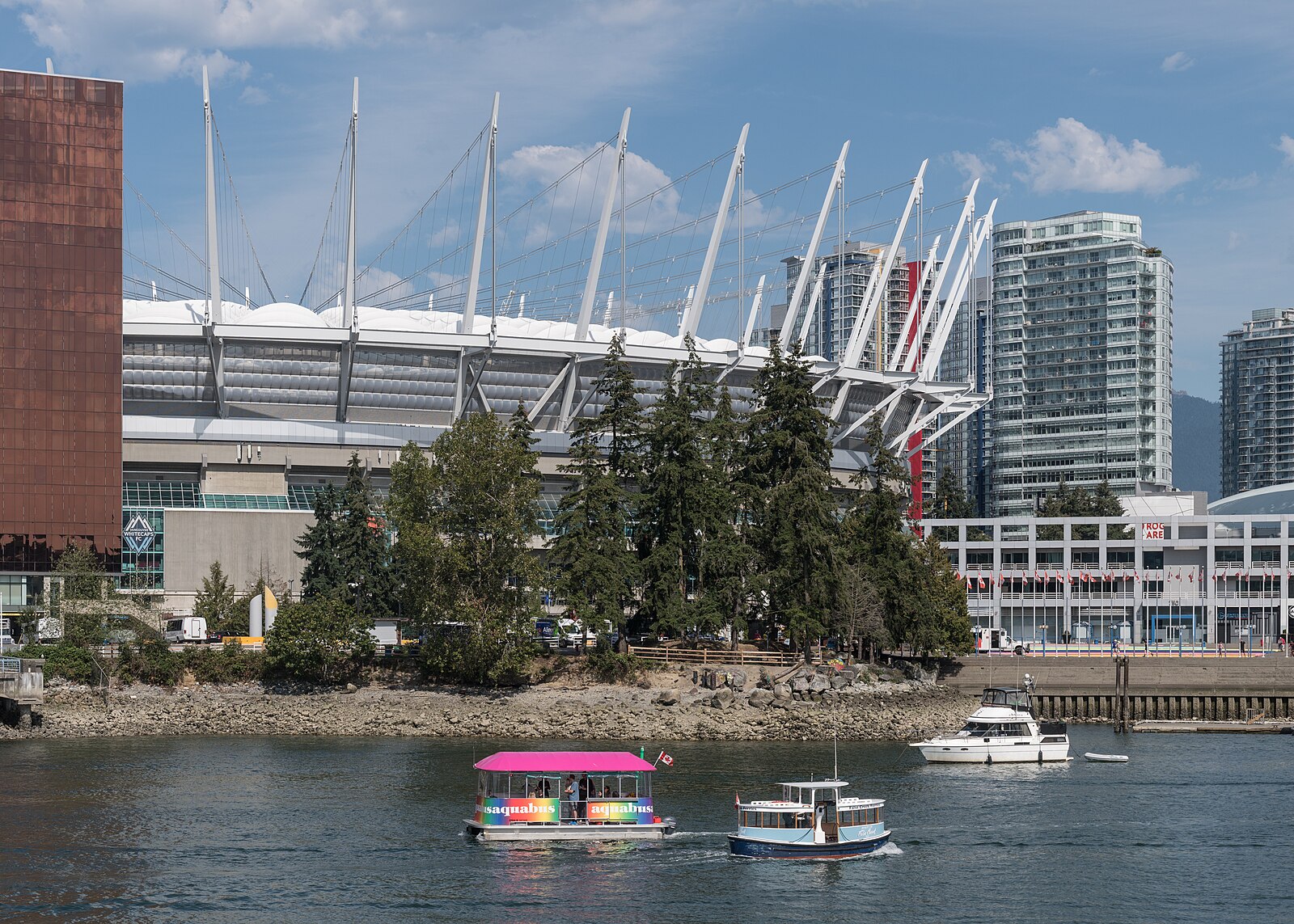 BC Place in Vancouver seen from False Creek, a World Cup 2026 host city venue in Canada