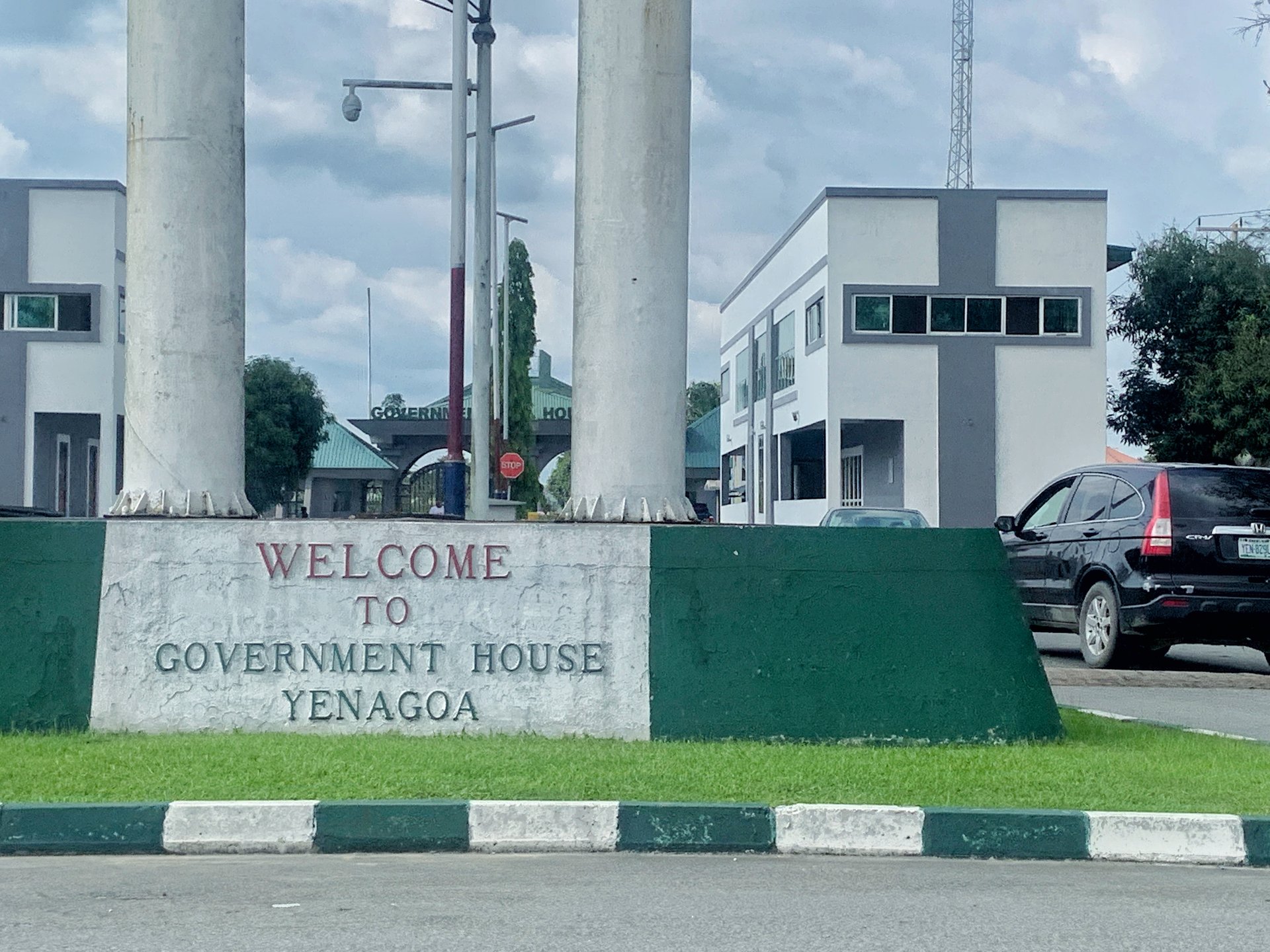 The entrance to Government House in Yenagoa, Bayelsa State, Nigeria